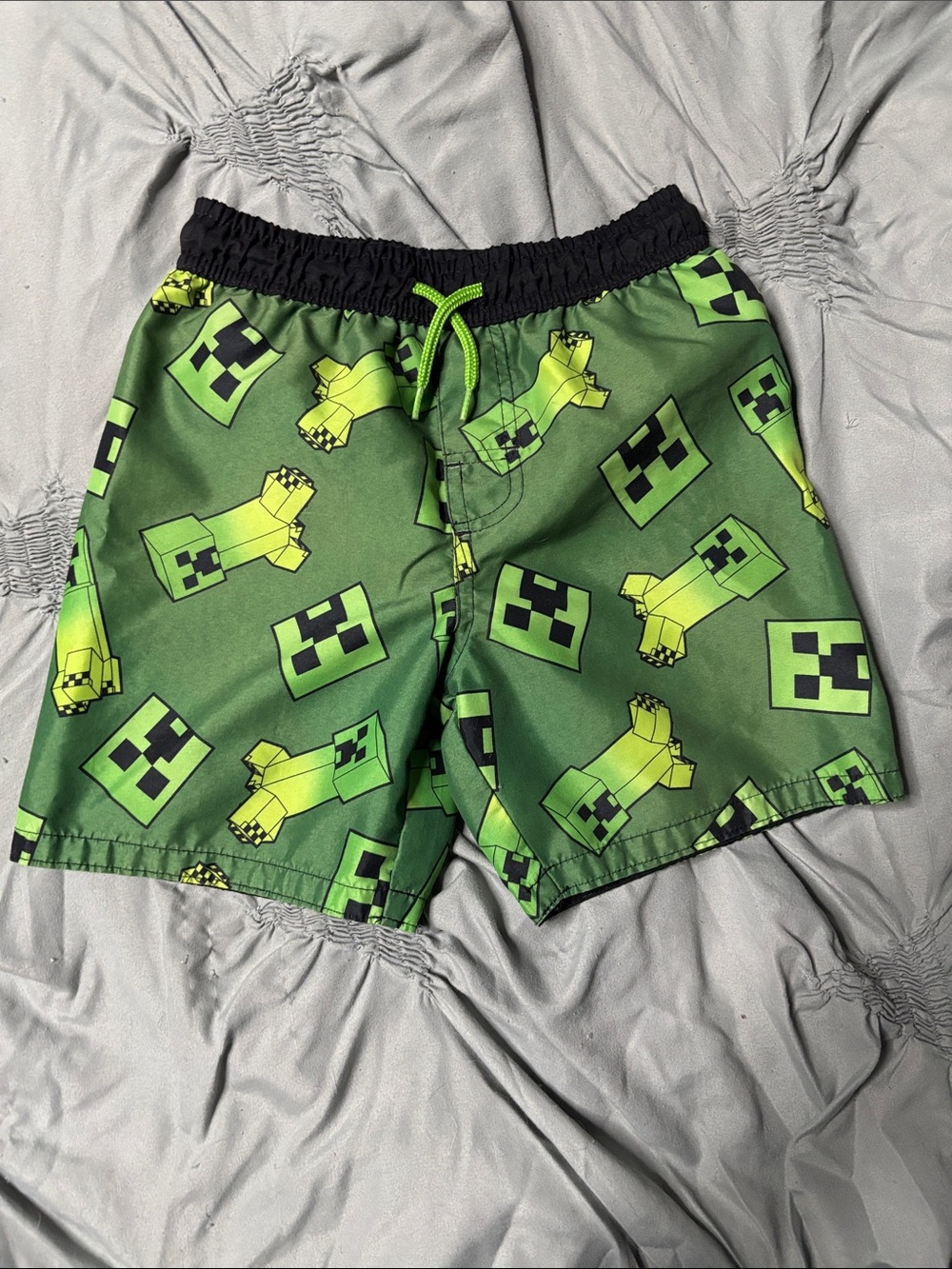 Kids Green Minecraft Swim/Board Shorts